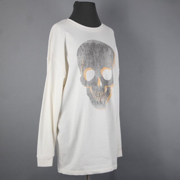 Grayson Threads Sz XS White Gray Orange Skull Graphic Cotton Polyester Top - Picture 8 of 16